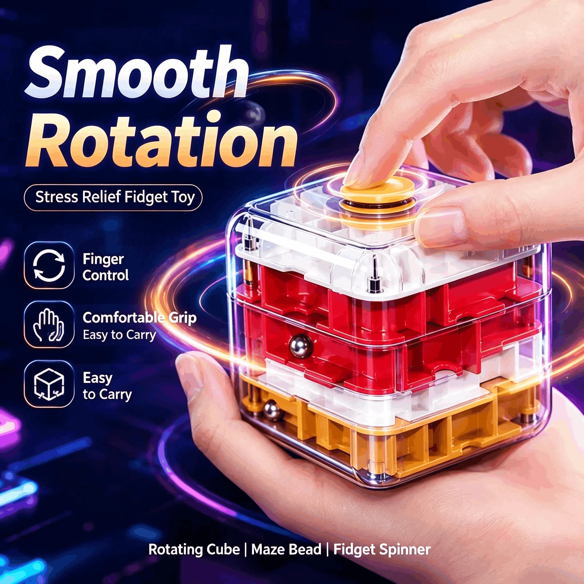 3D Marble Maze Cube Challenge Educational Toy, Logical Thinking Brain Development 3D Puzzle For Kids