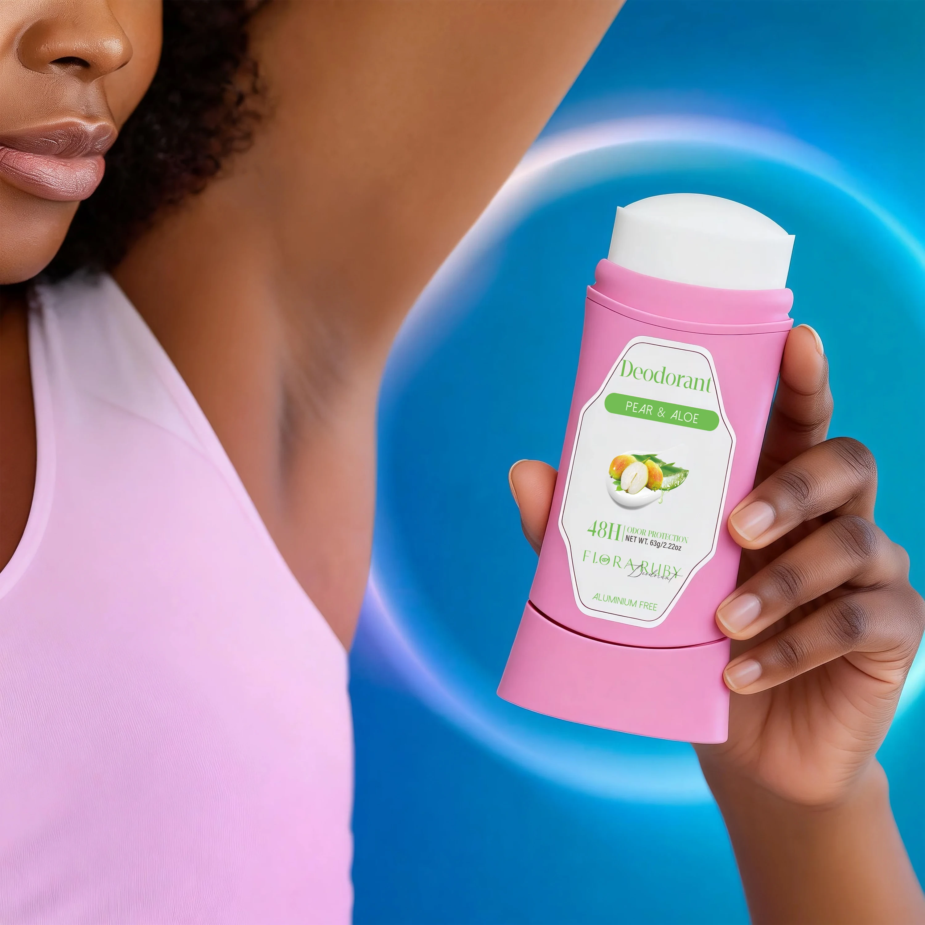 عصا مزيل العرق من الكمثرى والصبار الخالية من الألومنيوم (63 جم) - حماية من الروائح طوال اليوم لمدة 48 ساعة، رائحة حصرية للسيدات، تركيبة لطيفة للبشرة