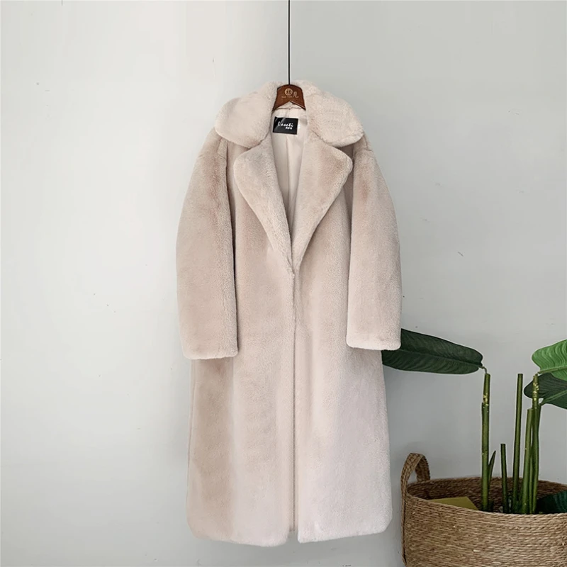 2023 winter new style Korean autumn and winter women\'s thickened long imitation mink fur coat faux fur imitation fur coat