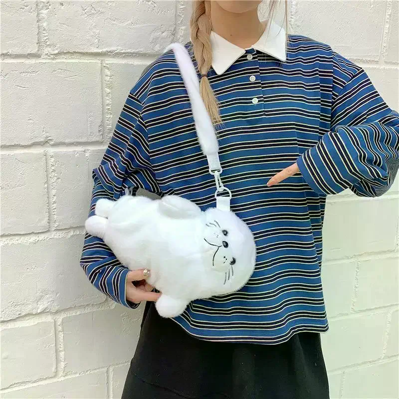 

Плюшевая сумка-кроссбоди Seal, женская сумка, Bolsos Mujer, стильный повседневный рюкзак для ежедневного использования