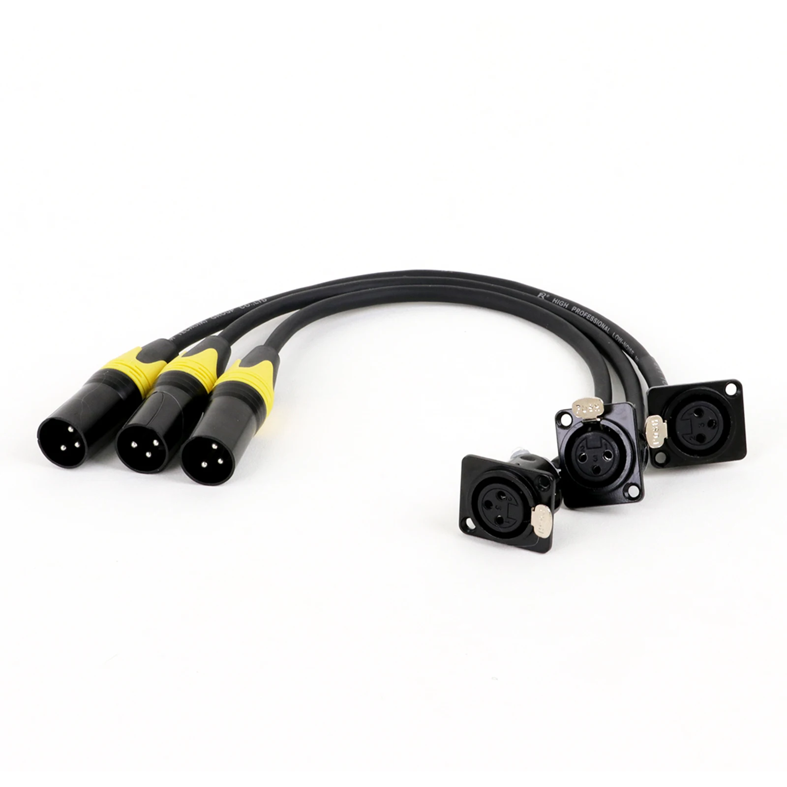 D-Type XLR Female Panel Mount to XLR Male Connector Pass Through Cable,3 Pin XLR Pass Thru Converter Compatible with Microphone