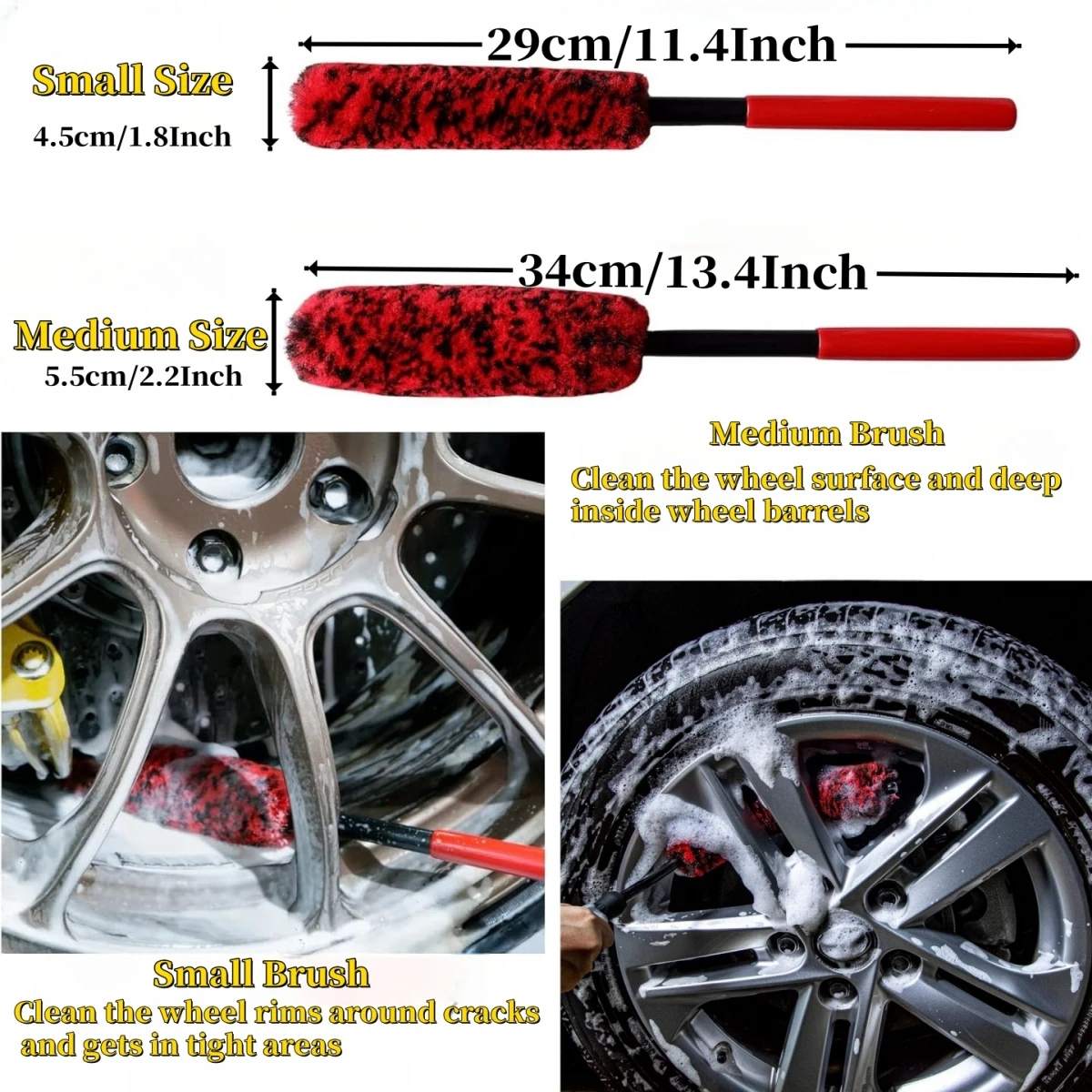 Car Tire Wheel Hub Cleaning Kit 8PCS Auto Detailing Brushs Tire Shine Applicator Multipurpose Car Tire Wheel Easy Cleaning Tool