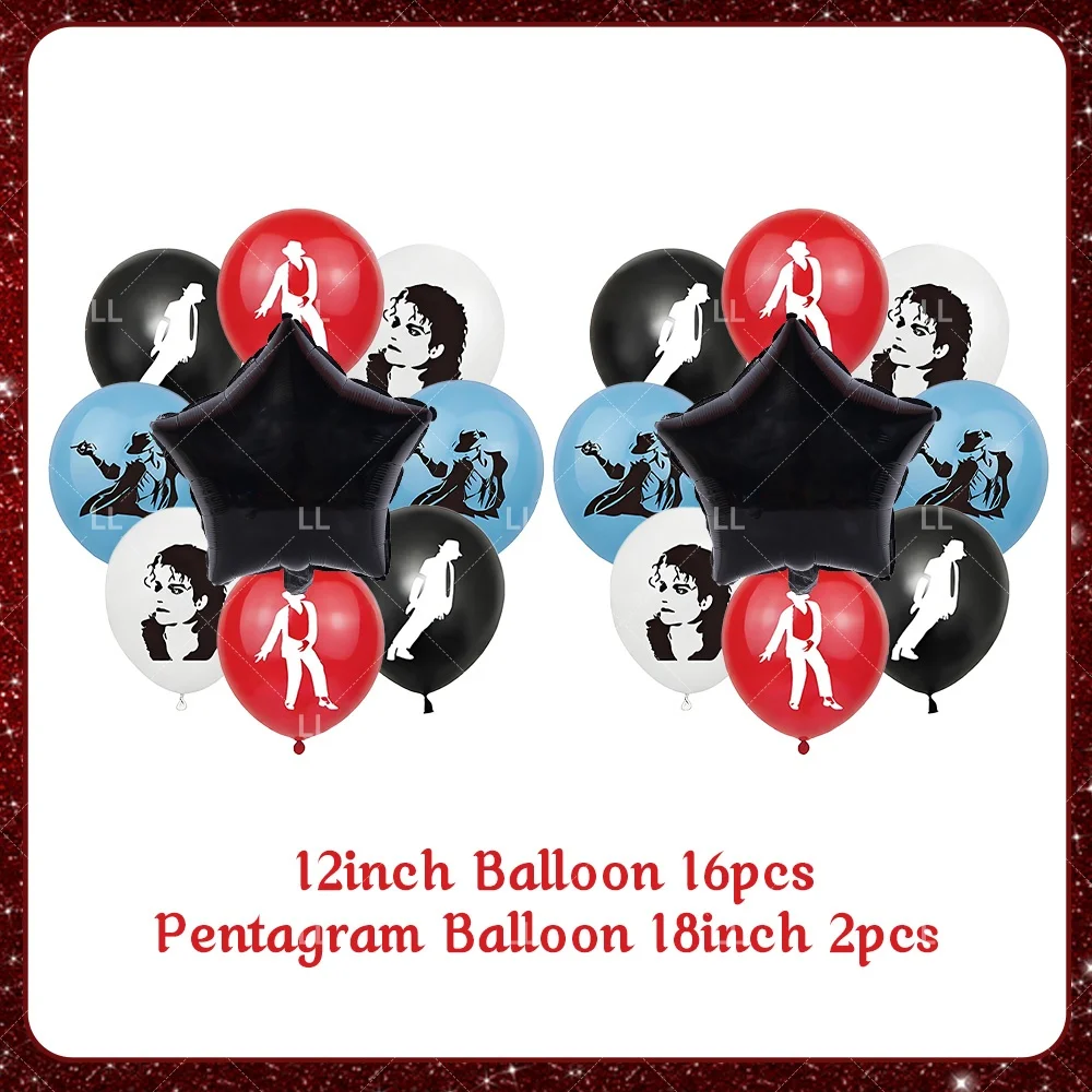 Michael Jackson Fan Geburtstagsparty Dekoration Retro 80er 90er Musik Banner Tischgeschirr Becher Teller Servietten Tischdecke Zubehör Geschenk – Detail 5