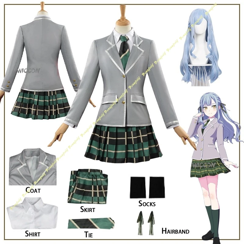 أزياء أنيمي التأثيرية بانج دريم البدلة للفتيات ساكيكو توغاوا زي JK ملابس المدرسة معطف نسائي تنورة لوليتا عيد الميلاد والهالوين