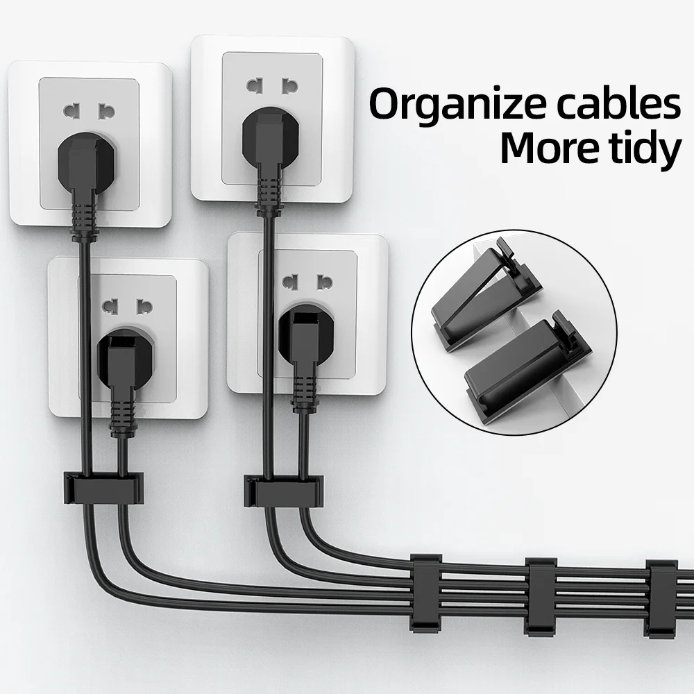Data Cable Organizer Winder Desktop Workstation Tidy Management Clip Wire Holder for Charging Line Computer Mouse Headphone image 2
