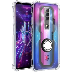 For Red Magic7 NX679J Case Reinforced Corners Clear Shockproof Ring Holder Cover For ZTE Nubia Red Magic 7 Pro NX709J