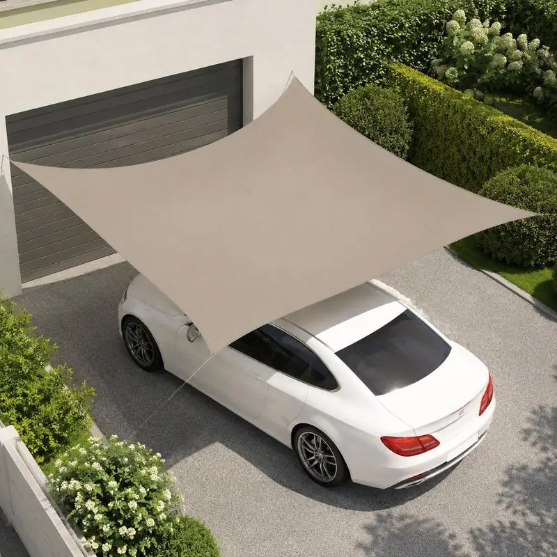 Voile d'ombrage rectangulaire en tissu Oxford enduit PU, résistante à l'humidité et aux rayons ultraviolets, fixations métalliques inoxydables, installation rapide, protection contre le soleil et la pluie