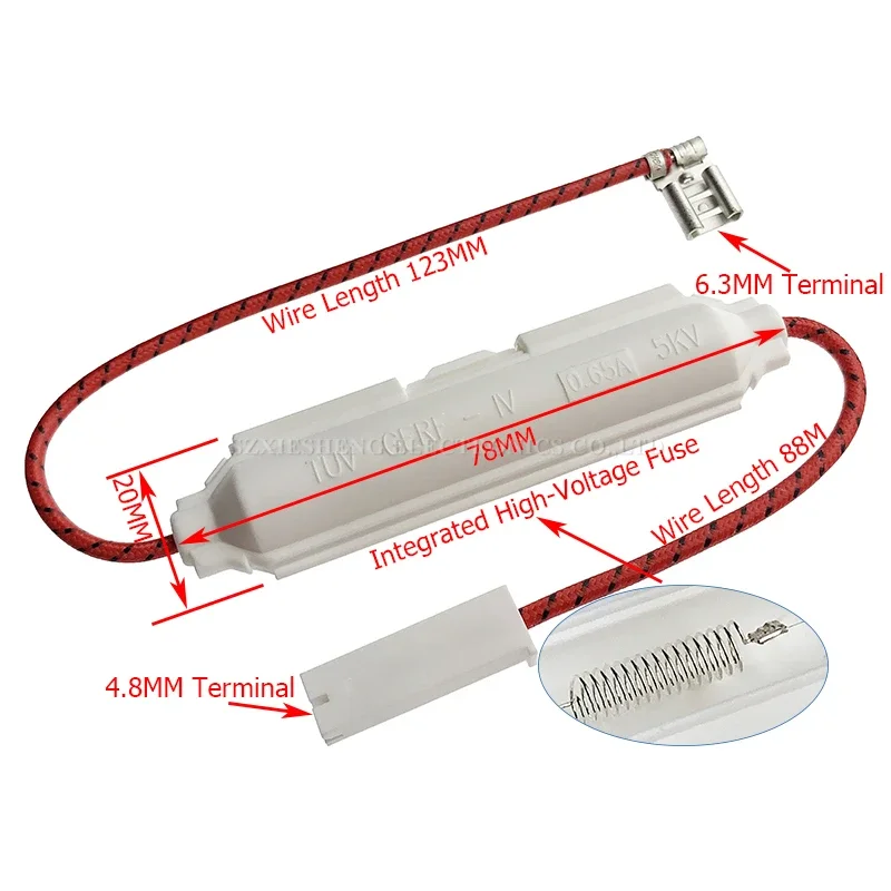 Microwave Oven Integrated High Voltage Fuse 5KV 0.65A 0.7A 0.75A 0.8A 0.85A 0.9A 700mA 800mA For LG Midea Galanz Microwave Oven