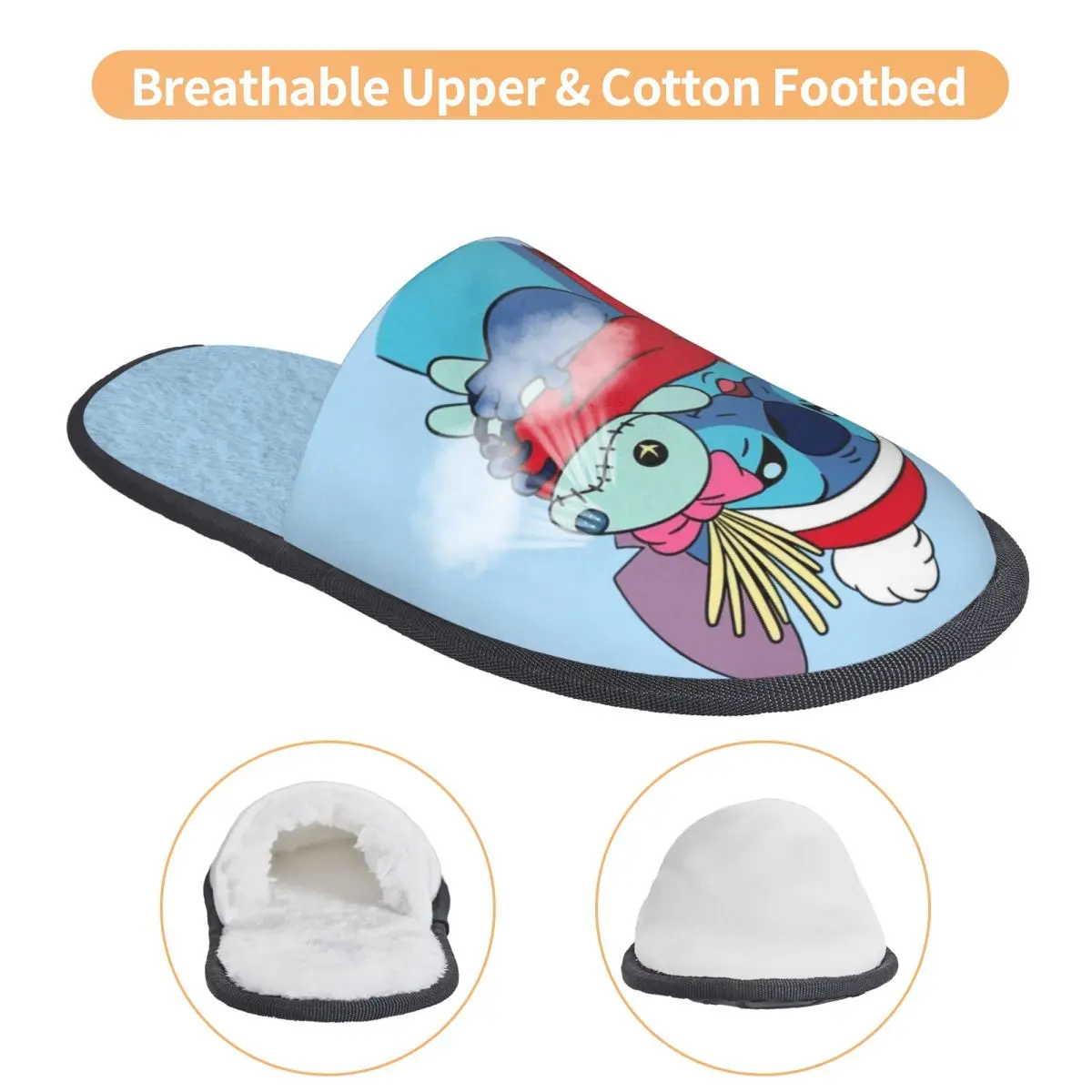 كارتون عيد الميلاد لطيف أنيمي شبشب منزل غرزة داخلية لينة المنزلية الفراء الشرائح النعال عدم الانزلاق #3