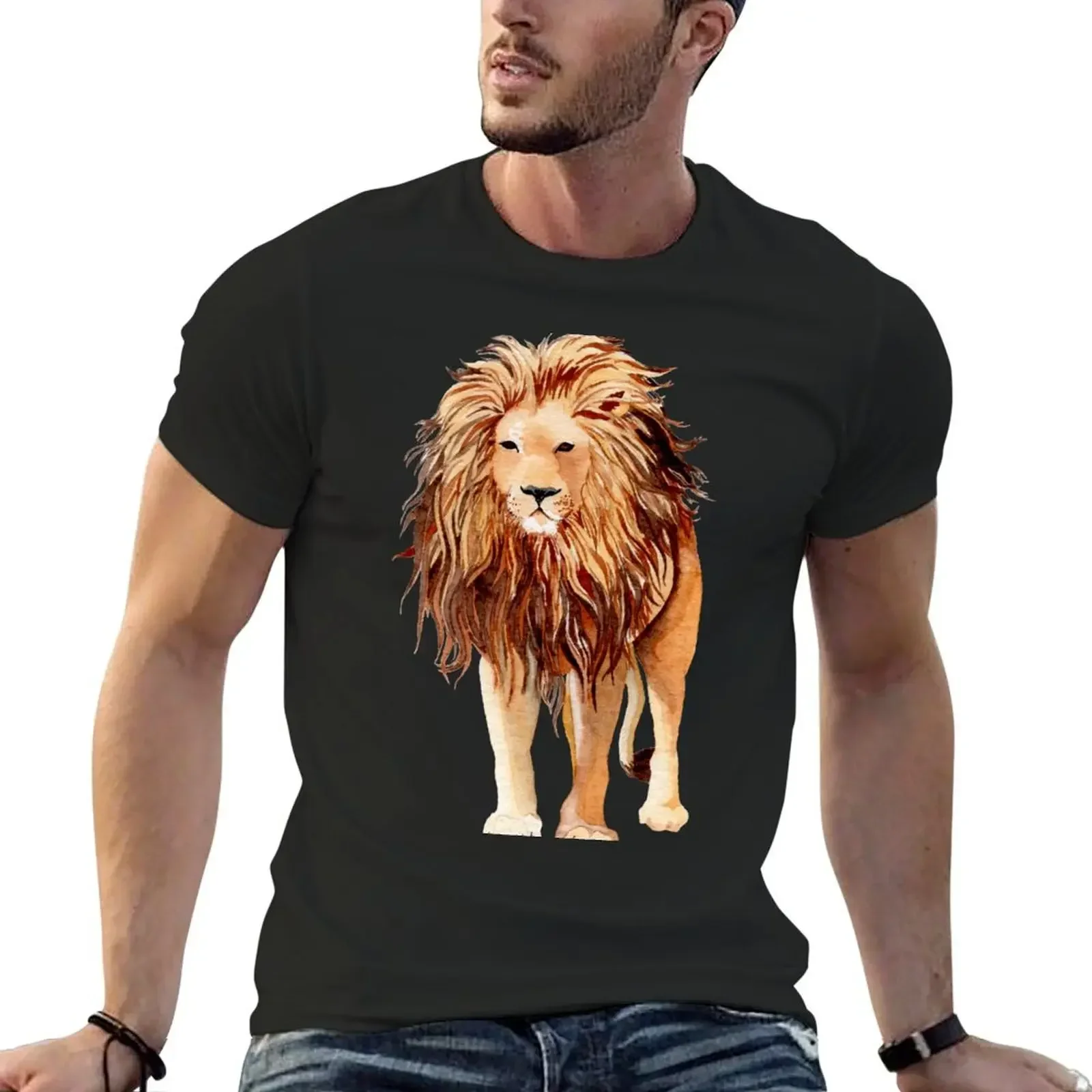 

Lion T-Shirt blacks new edition for a boy blanks cotton t shirt men