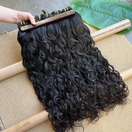 Imagen 2 del producto Extensiones de cabello humano SWANEE con ondas naturales, 15A, ondas de agua, 1/3/4 mechones de cabello humano, mechones de cabello virgen Remy sin procesar de 30""