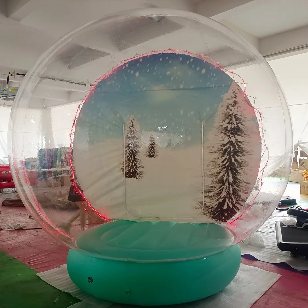 4M Attractive Christmas Inflatable Giant Snow globe Inflatable Snow Globes With Blowing Snow