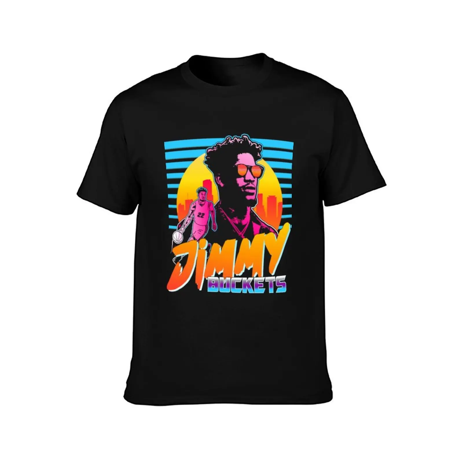 Jimmy Buckets Miami Outrun T-Shirt Fitness Quick Dry Short Sleeve Top