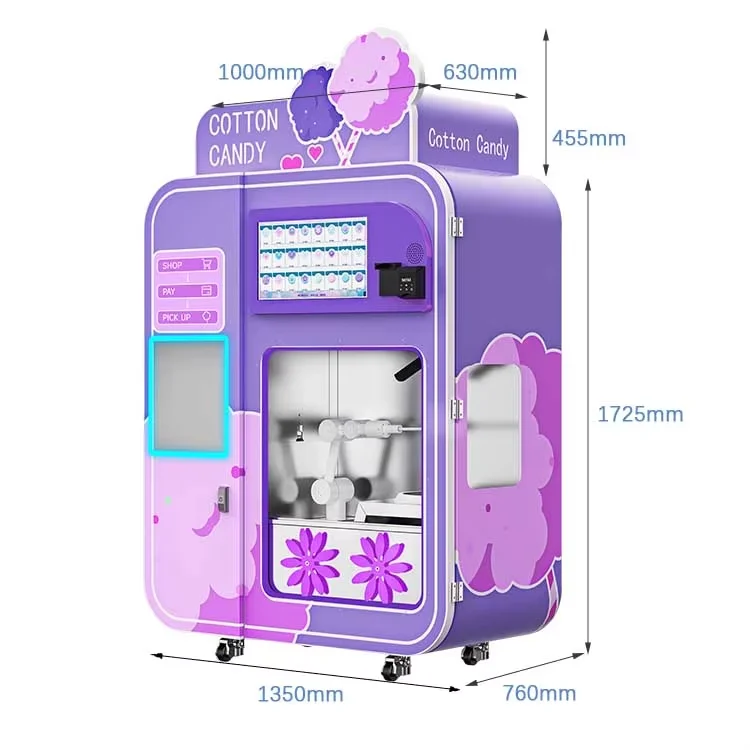 حار بيع آلة حلوى القطن الأوتوماتيكية بالكامل آلة بيع حلوى القطن مع نظام دفع بطاقة الائتمان والعملة المعدنية #3