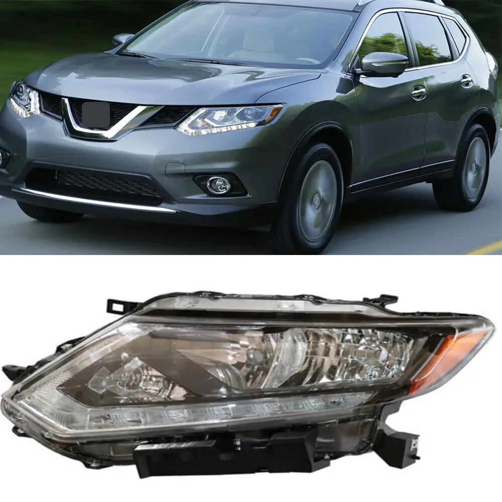 

For Nissan Rogue 2014 2015 2016 2.5L l4 Left Driver Side Chrome Halogen Headlight Headlamp Head Lamp 260604BA0A 260104BA0A