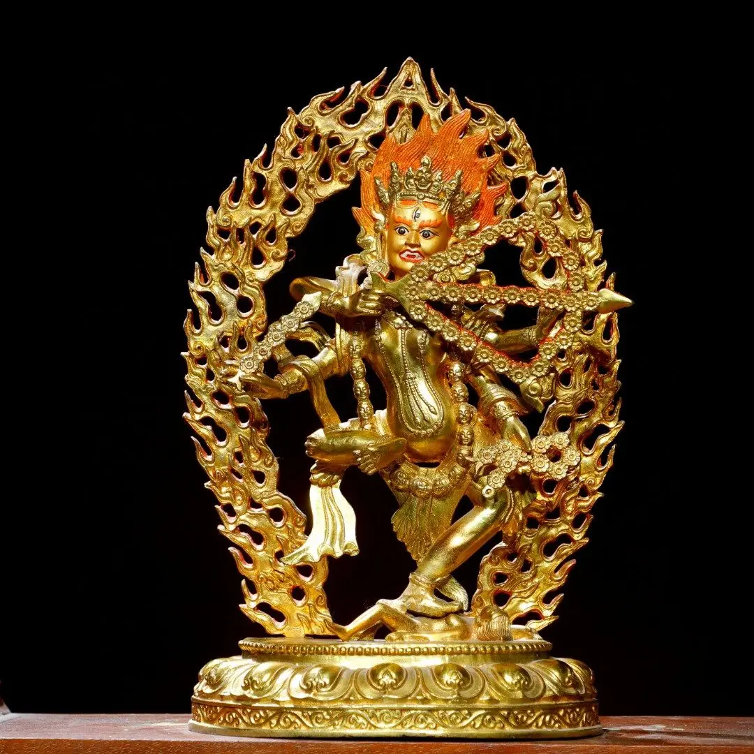 Kurukulla Red Tara Brass Buddha Statue Pure Copper Full Gold Gilt Tantric Home Altar Decor