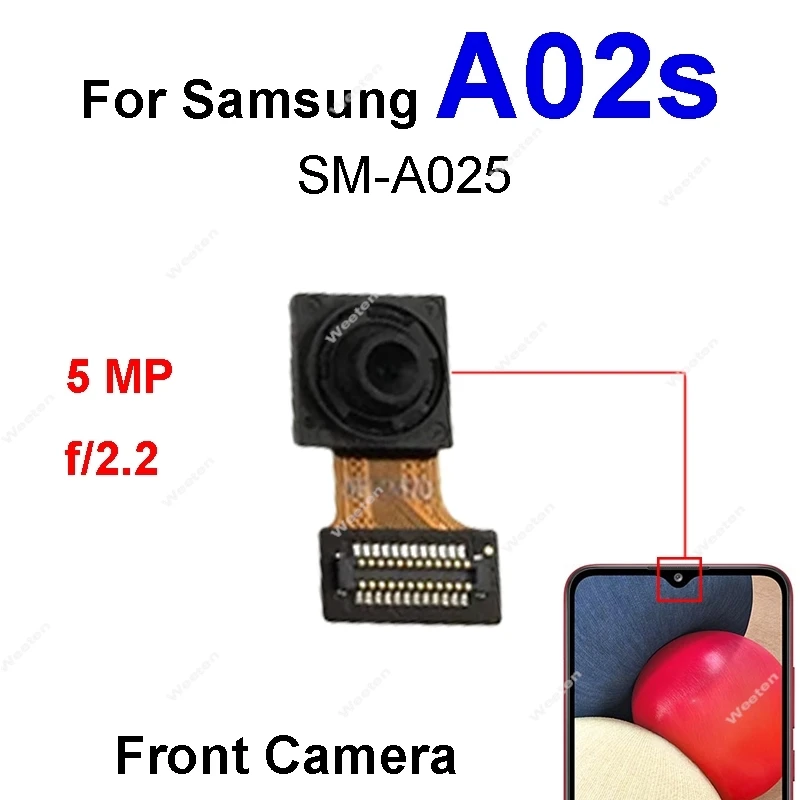 WEETEN For Samsung Galaxy A02s A03s A03 core A13 A23 A33 A53 A73 4G 5G phone Small Front Facing Camera Module Replacement Parts