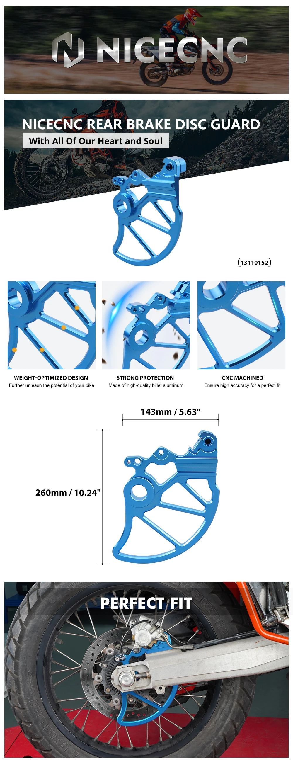 Für 2016-2024 Husqvarna 701 Enduro CNC Bremsscheibe Hinten Schutzfolie Für KTM 690 Enduro R 2014-2023 GasGas 700 ES 2022-2024 – Detail 7