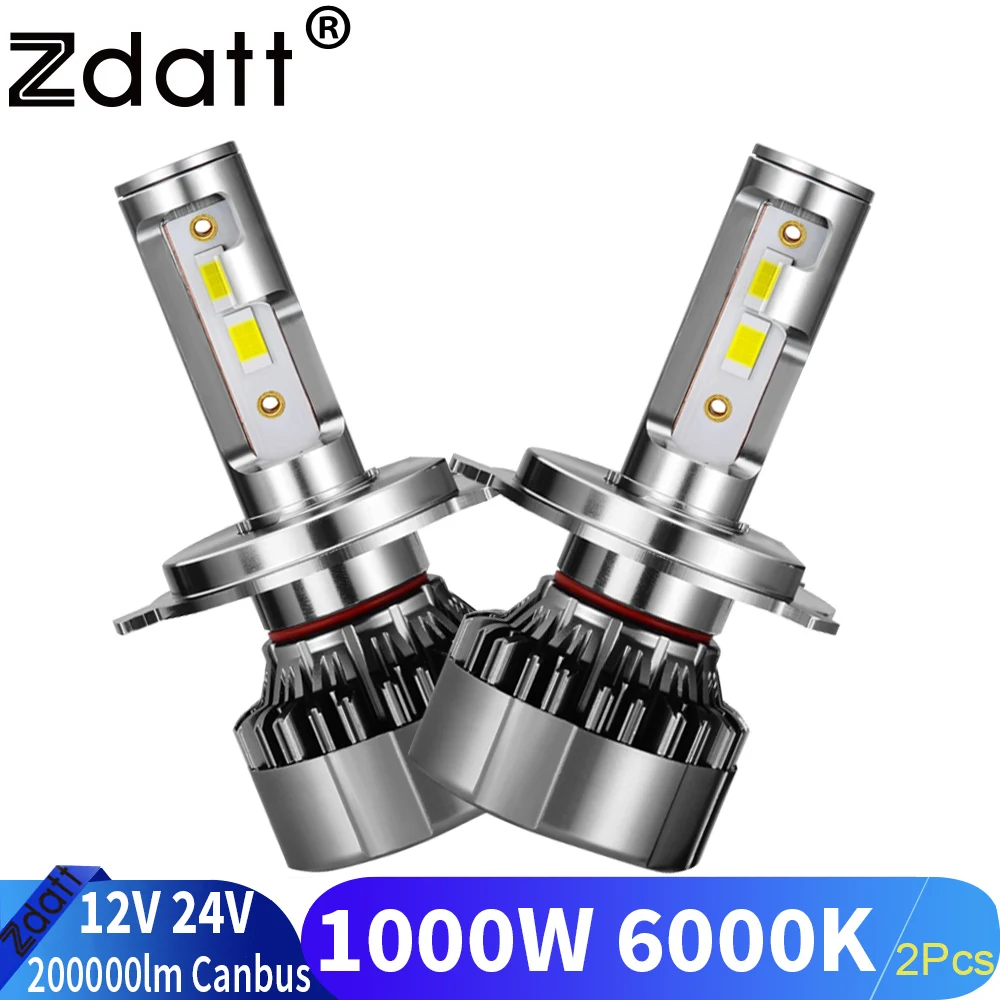 

Zdatt Car Lights 1000W H7 H11 Led Canbus Headlight Bulbs 200000LM H4 H1 Led Lamp H8 H9 H11 HB3 9005 HB4 9006 h7led 6000K 12V 24V