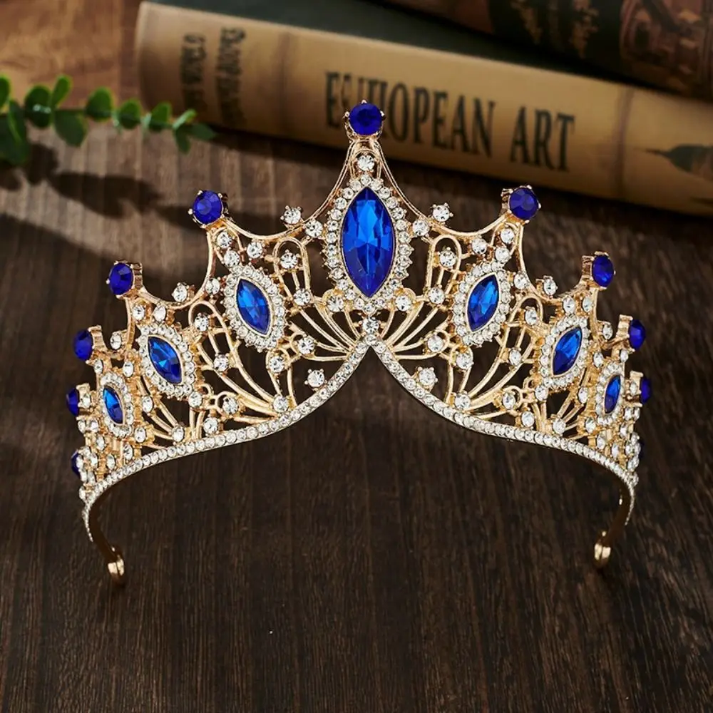 

Temperament Shiny Baroque Crown Multicolor Hair Ornaments Princess Tiara Bridal Hair Tiara Headwear Rhinestone Crown Girls