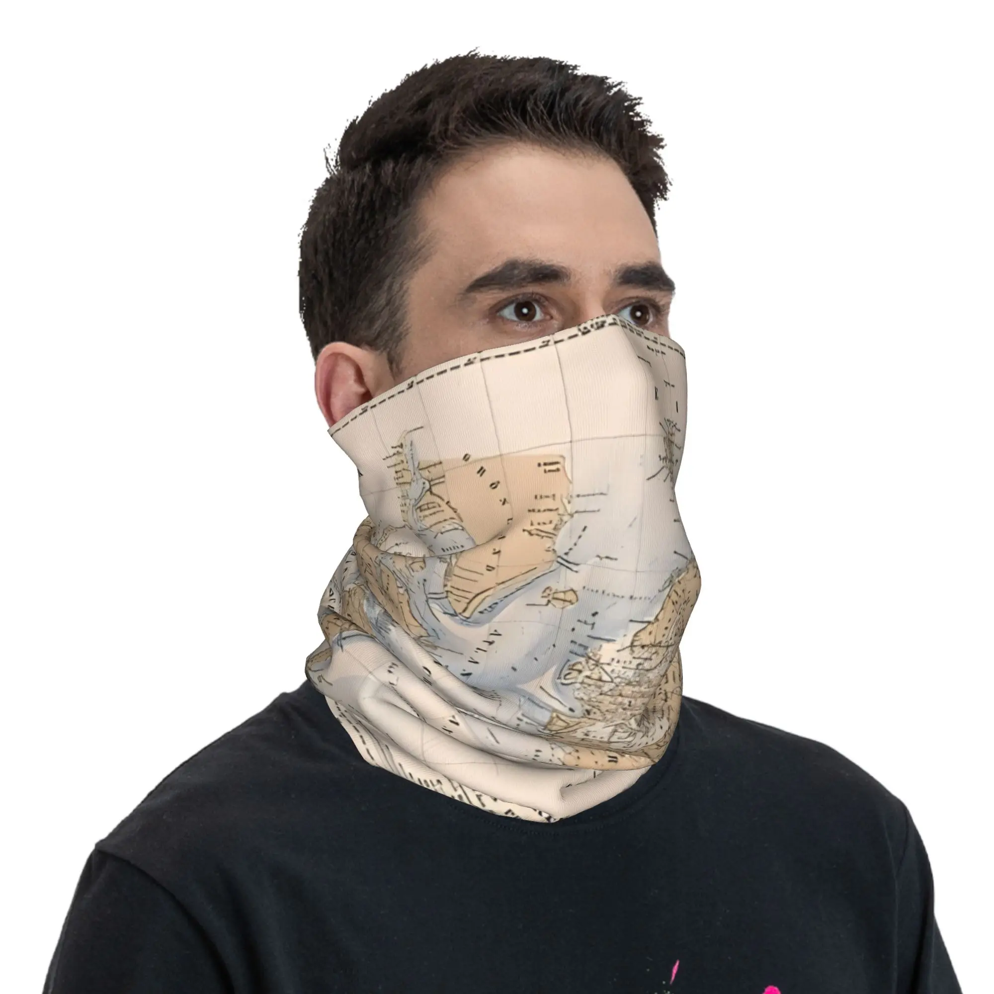 Outdoor Sports Balaclava Vintage Map of The World Cycling Mask Soft Warm  Face Masks Punk Riding Fishing UV Protection Scarves