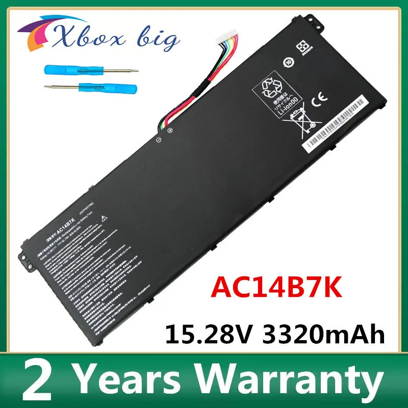 

New AC14B7K Laptop Battery For Acer Nitro 5 AN515-42 15.28V Spin 5 SP515-51GN Swift SF314-52 For Acer 3320mAh/50.7WH