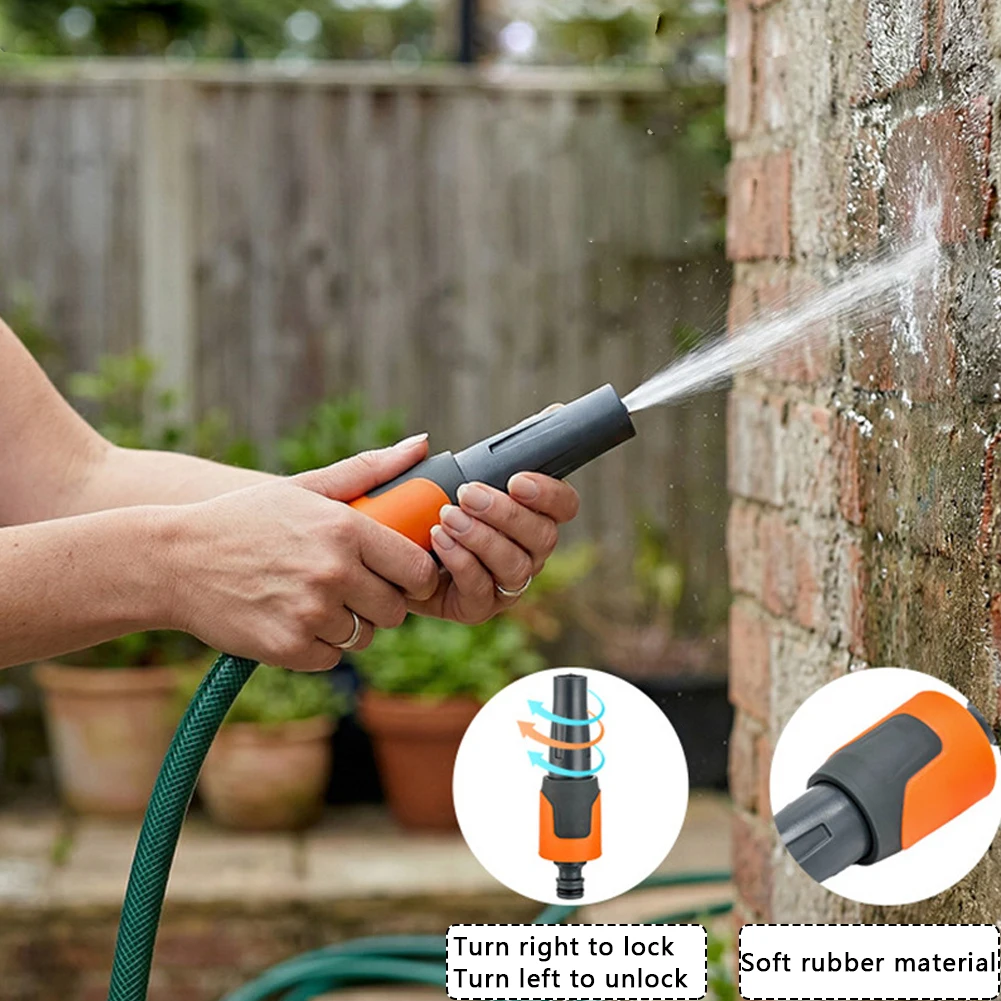 ABS Plastic Adjustable Nozzle for Garden Hose with 6 Spray Patterns for Quick Connect Ergonomic Grip and Durability