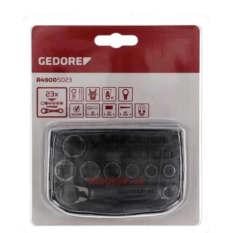 GEDORE R49005023 Socket Set Chrome-vanadium Steel Matt Satin Chrome-plated High Quality Materials Exquisite Workmanship