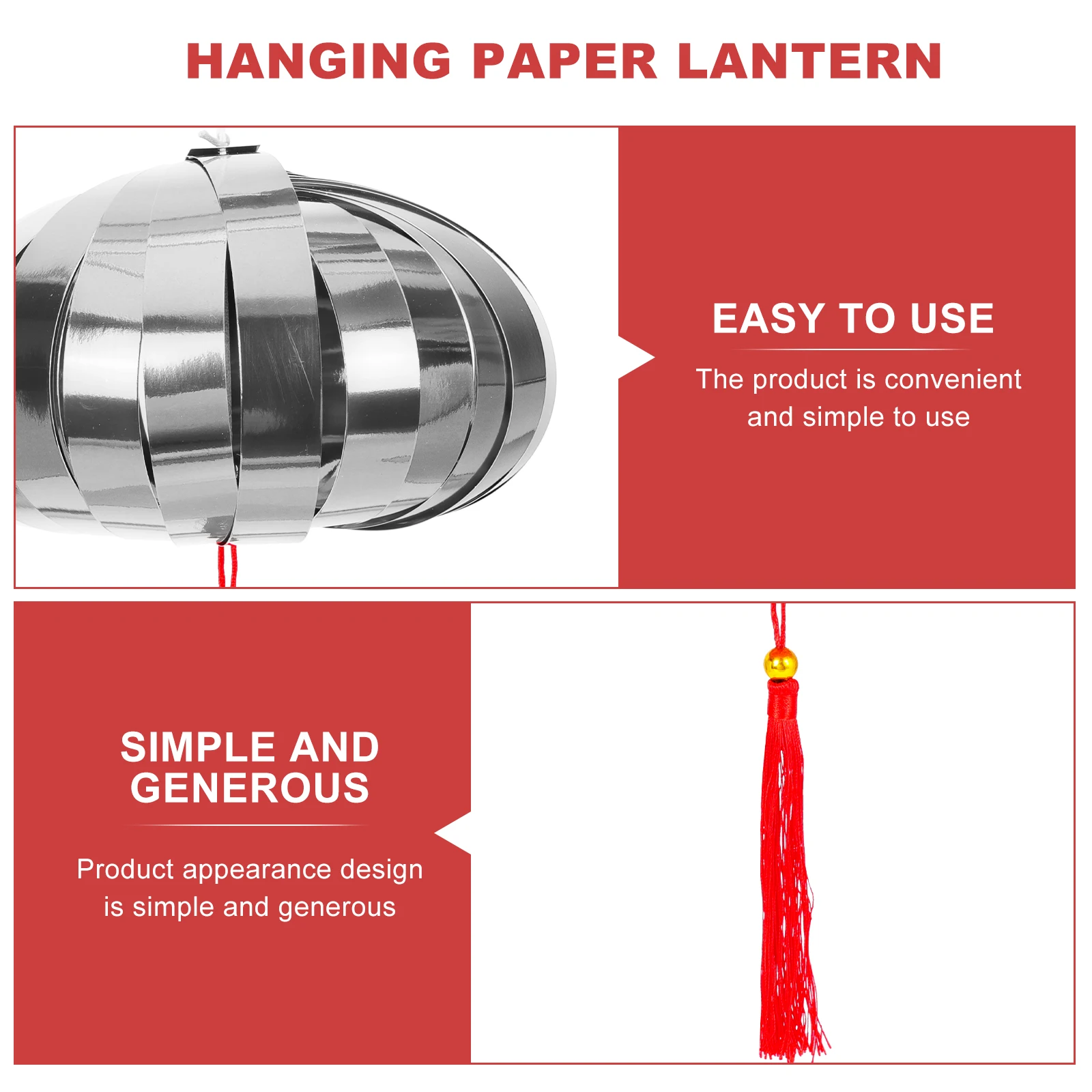 

3pcs Chinese-Style Round Mirror Surface Paper Lanterns Festive Party Decorations Hanging Decorative Lanterns For Birthday