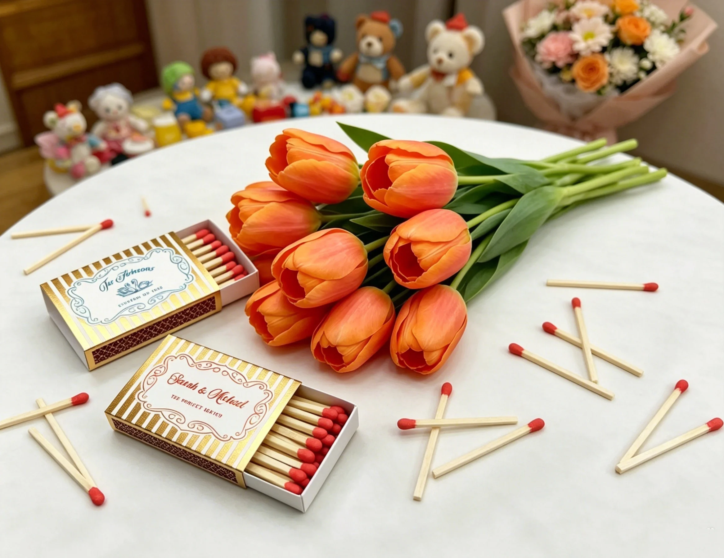 Personalized Vintage Swan Wedding Matchboxes, "The Perfect Match" Custom Matchbooks, Elegant Stripe Guest Favors for Wedding, Br