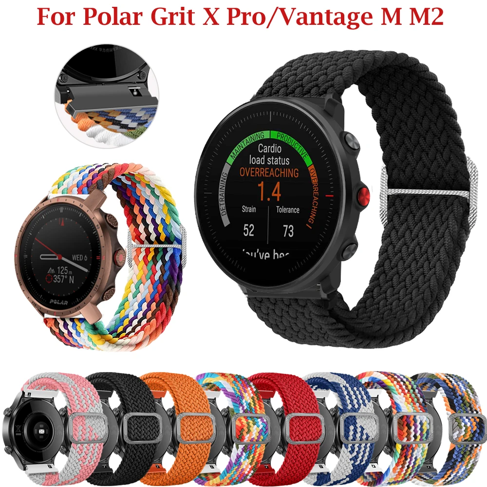 20 22mm Nylon intrecciato sostituibile per Polar Grit X X Pro/Vantage M M2 cinturino cinturino per Polar Ignite 2/Unite bracciale Correa