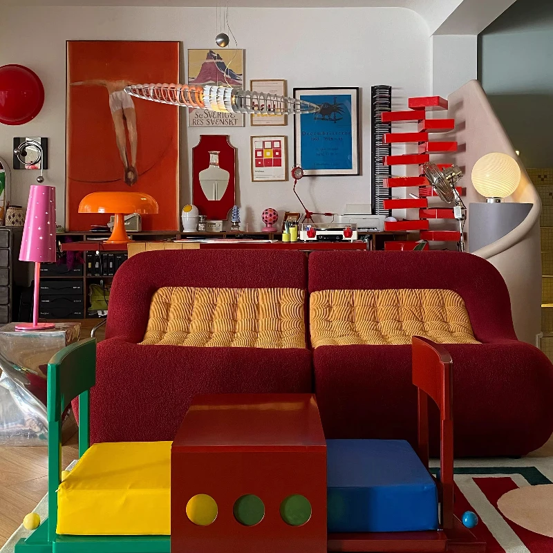 

Medieval lamb wool dopamine color combination, small apartment living room and bedroom