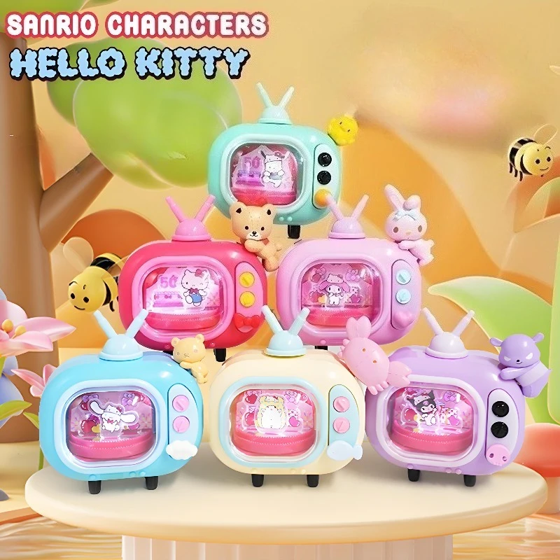 

Ручной телевизор Sanrio Hello Kitty на 50-летие Kuromi Glow Blind Box в стиле ретро, коллекционный модный декор, подарок