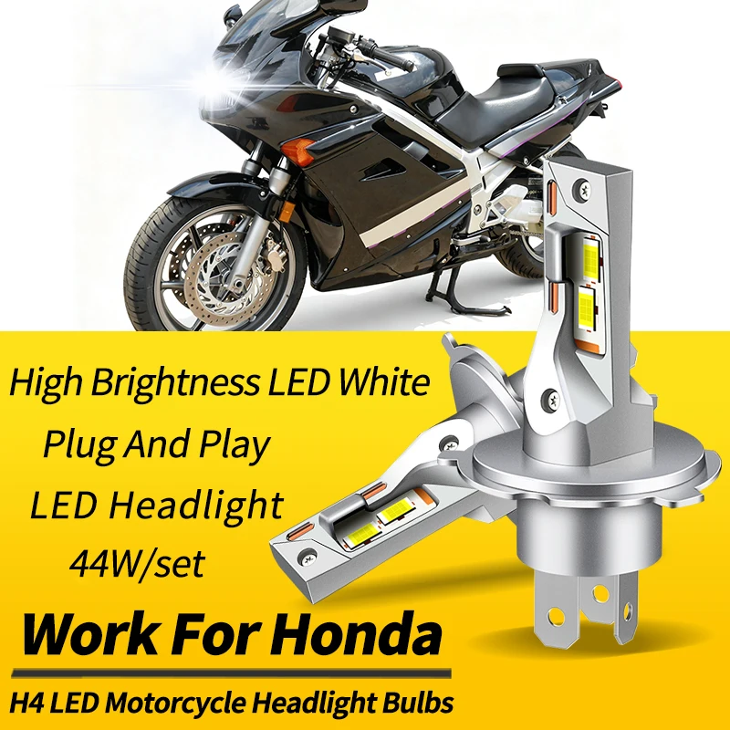1PC/2PCS H4 HB2 Motorcycle LED Headlights Bulbs High Low Beam Canbus For Honda VFR750F Interceptor 1990-1997 Moto Accessories
