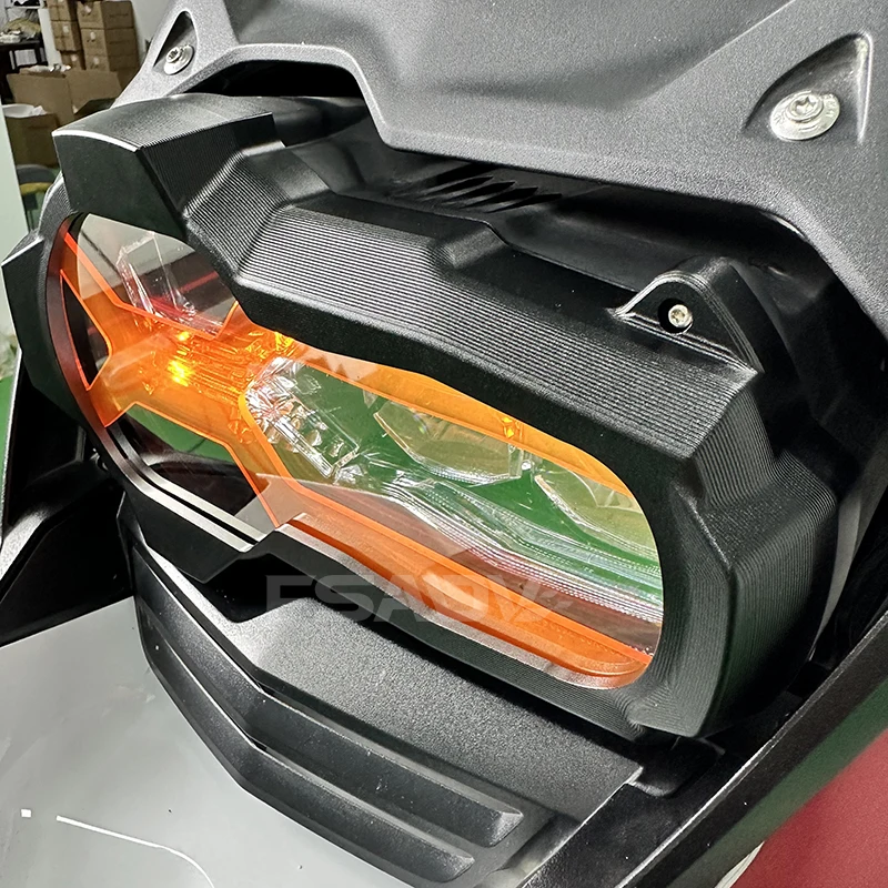 واقي المصباح الأمامي للدراجة النارية مع 4 أغطية لين فلورسنت لسيارات BMW R1250GS R 1250 GS R1250 GS ADV Adventure 2020-2023