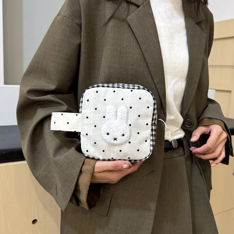 Korean-style Polka Dots Miffy Handbag Instagram Camera Storage Bag High-capacity Portable Y2k Fashion Toys Anime Frind Kawaii
