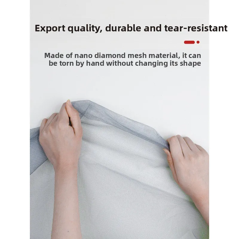 Self-adhesive mosquito screen for sliding windows, no-drill installation, invisible home use