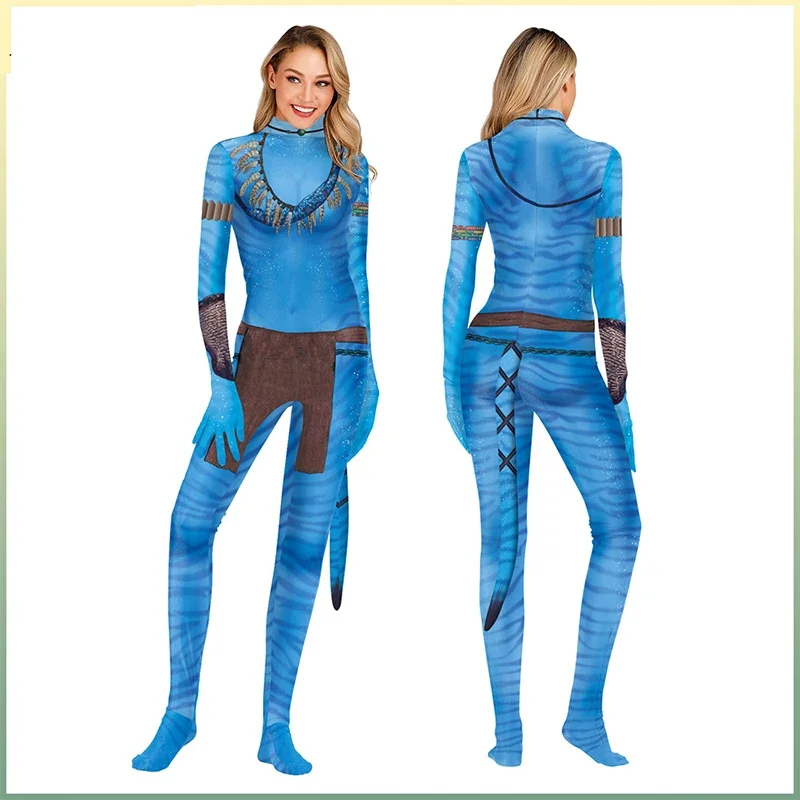 Film Avatar Costume Cosplay Alien Jumpsut per natale Masquerade Party Halloween donna e uomo Bobysuit Anime Games collant