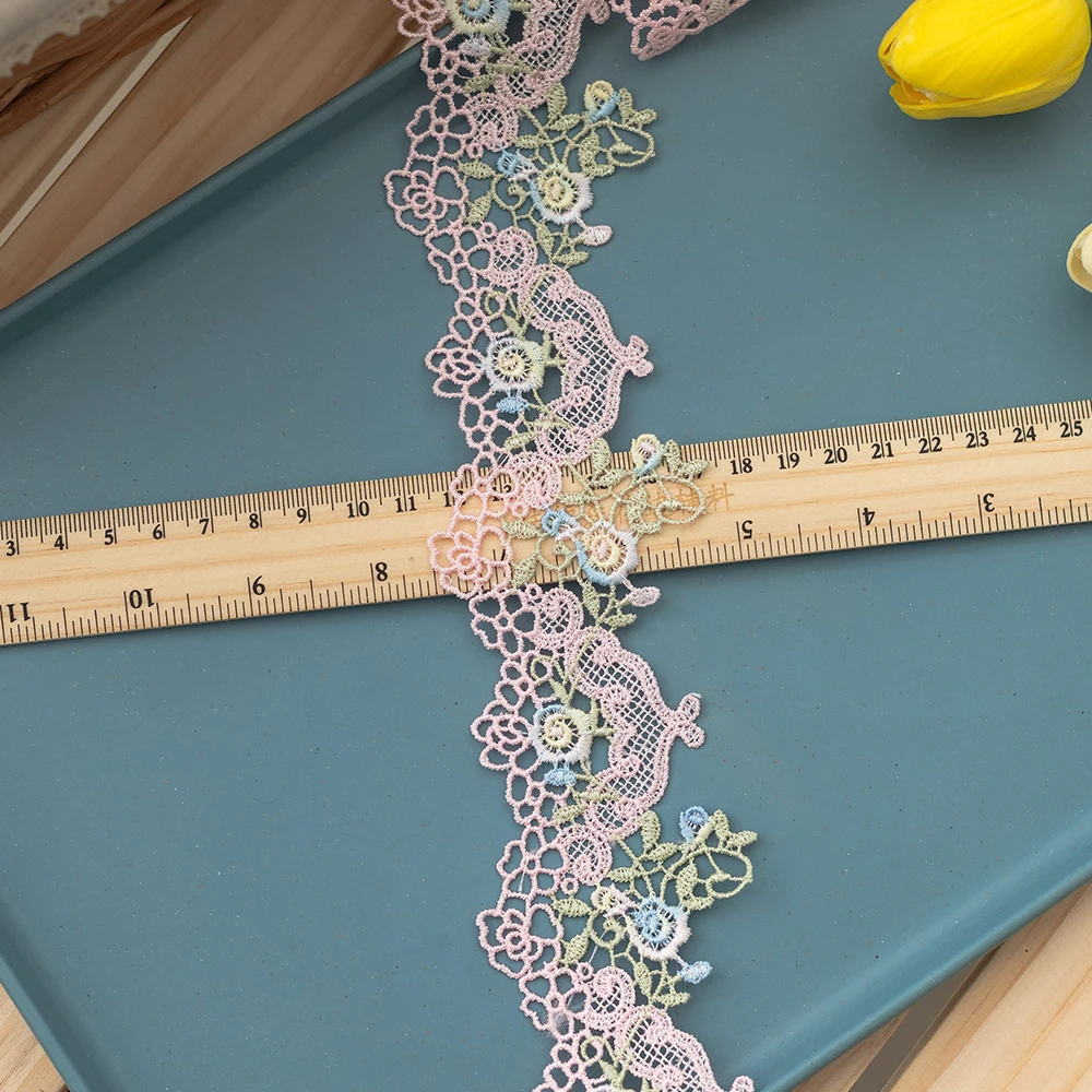 1Meter Lolita Lace Trim Ruffled Lace Fabric Edging Ribbon DIY Crafts Supplies Clothing Curtains Furniture Decorations 6cm Wide