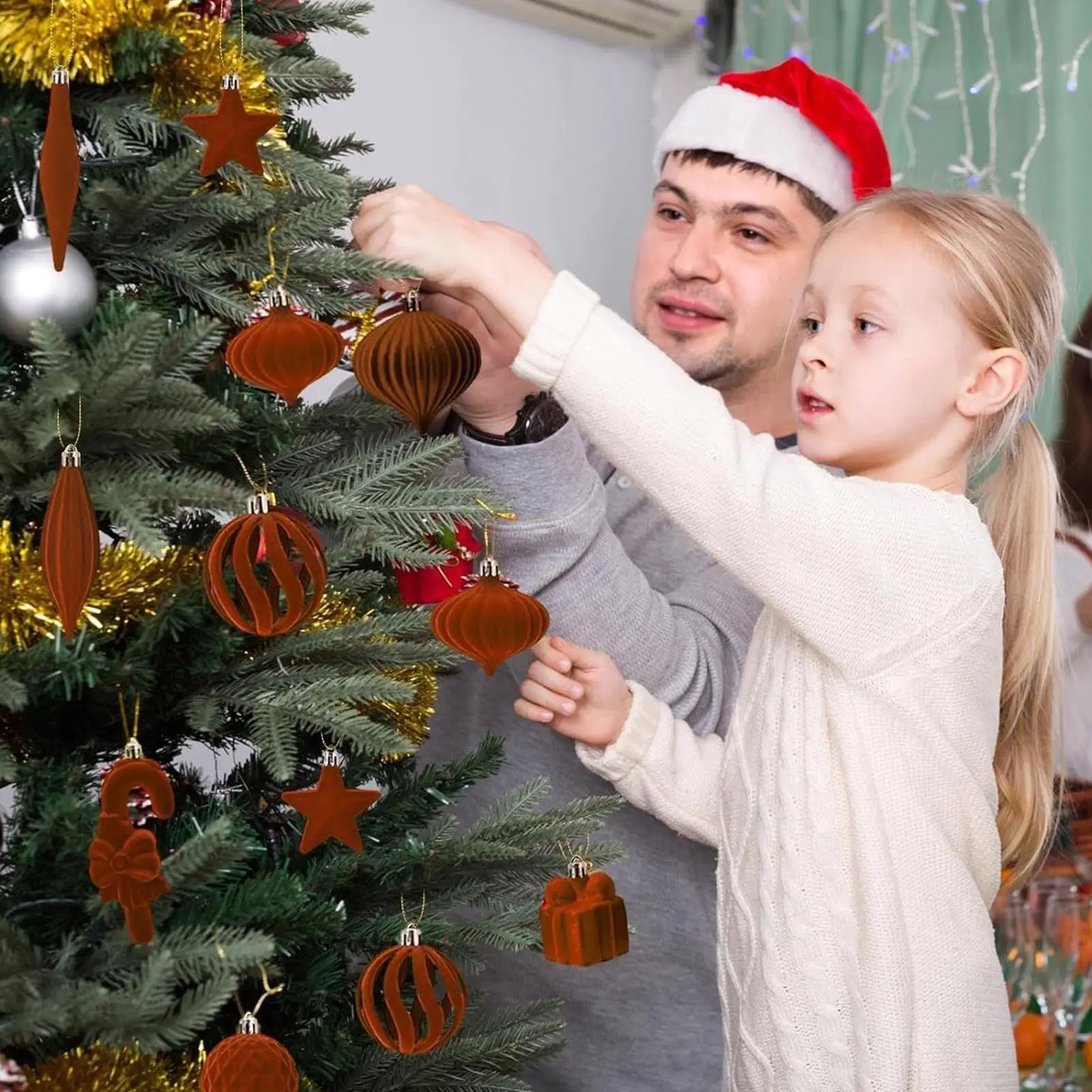 

Бархатные рождественские шары, небьющиеся лампы для украшения дома, небьющиеся рождественские лампочки, набор украшений для внутреннего и наружного двора