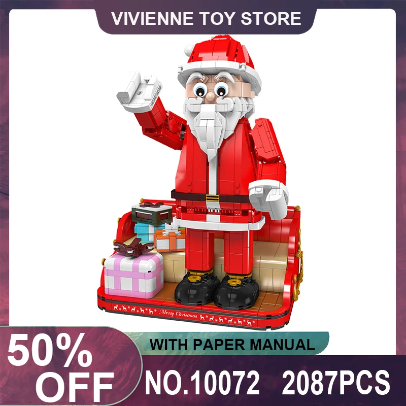 

MOULD KING 10072 MOC The Santa Claus Christmas Decoration 2087pcs Building Blocks Bricks Puzzle Toy Christmas Gifts For Kids