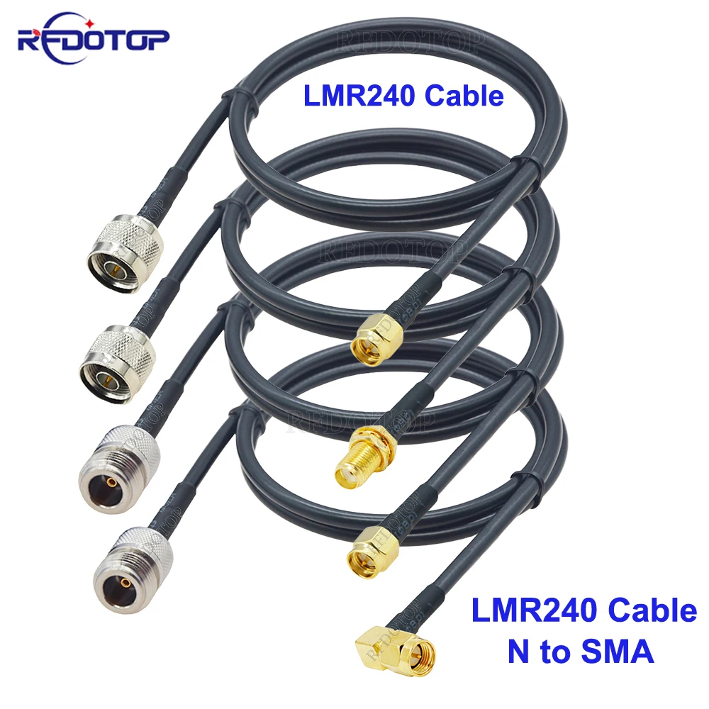 LMR240 Cable N Male/Female to SMA Male Plug RF Connector Cable LMR-240 50-4 Low Loss 50 ohm Coax Pigtail Jumper Extension Cord
