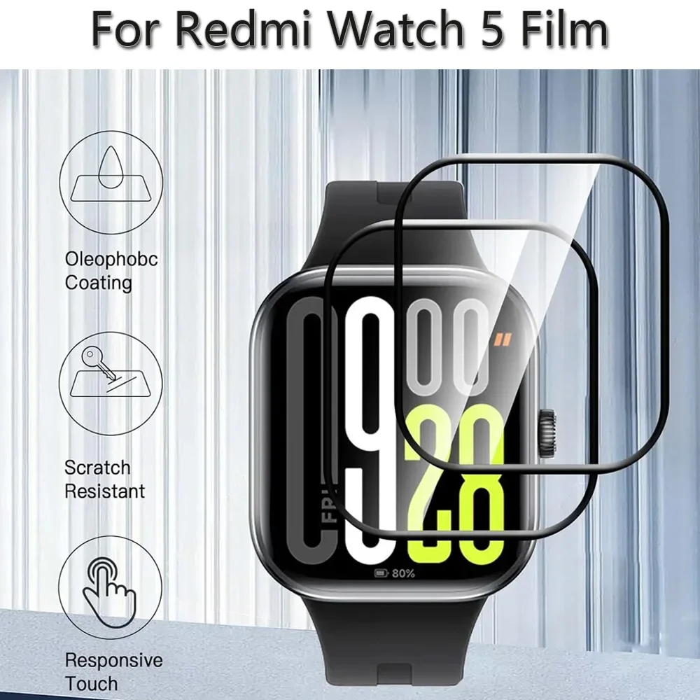 واقي غشاء مركب لساعة Redmi 5 واقي شاشة منحني لساعة Redmi Watch5 Ultra-HD ملحقات حماية كاملة 2027 #1