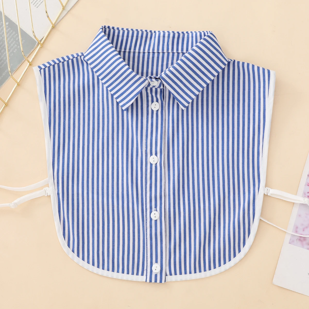 Colletto finto con collo a punta a righe moda donna, colletto stile Versatile e Versatile, colletto decorativo camicia interna