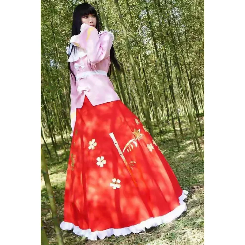 

qq681Touhou Project Houraisan Kaguya Косплей Костюм Женское Необычное Платье Хэллоуин Карнавальный Костюм С Юбкой