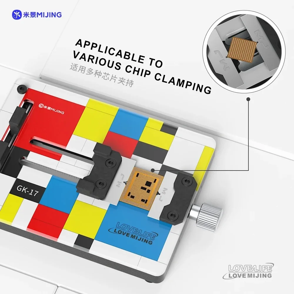 MIJING GK17 Motherboard Fixing Fixture Universal Toughened Insulated Glass Material for Mobile Phones PCB Soldering Repair Clamp