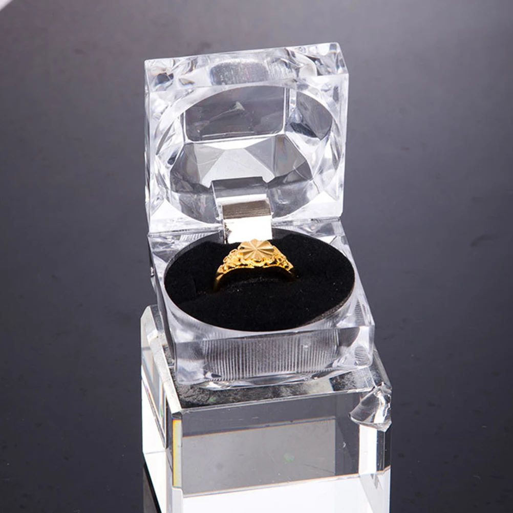 

20Pcs Ring Boxes Plastic Jewelry Storage Organizer Display Case Portable Gift Packaging Wedding Engagement Gift Box