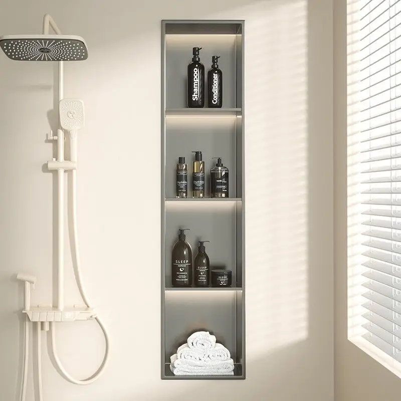 Stainless steel shrine box embedded bathroom corner rack toilet toilet rack multi-layer multi-purpose shelf