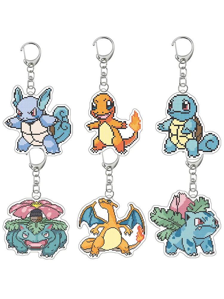 Porte-clés Pokemon Anime Venusaur Ivysaur Bulbasaur Charmander écureuil Slowbro Wartortle Charizard, pendentif en acrylique