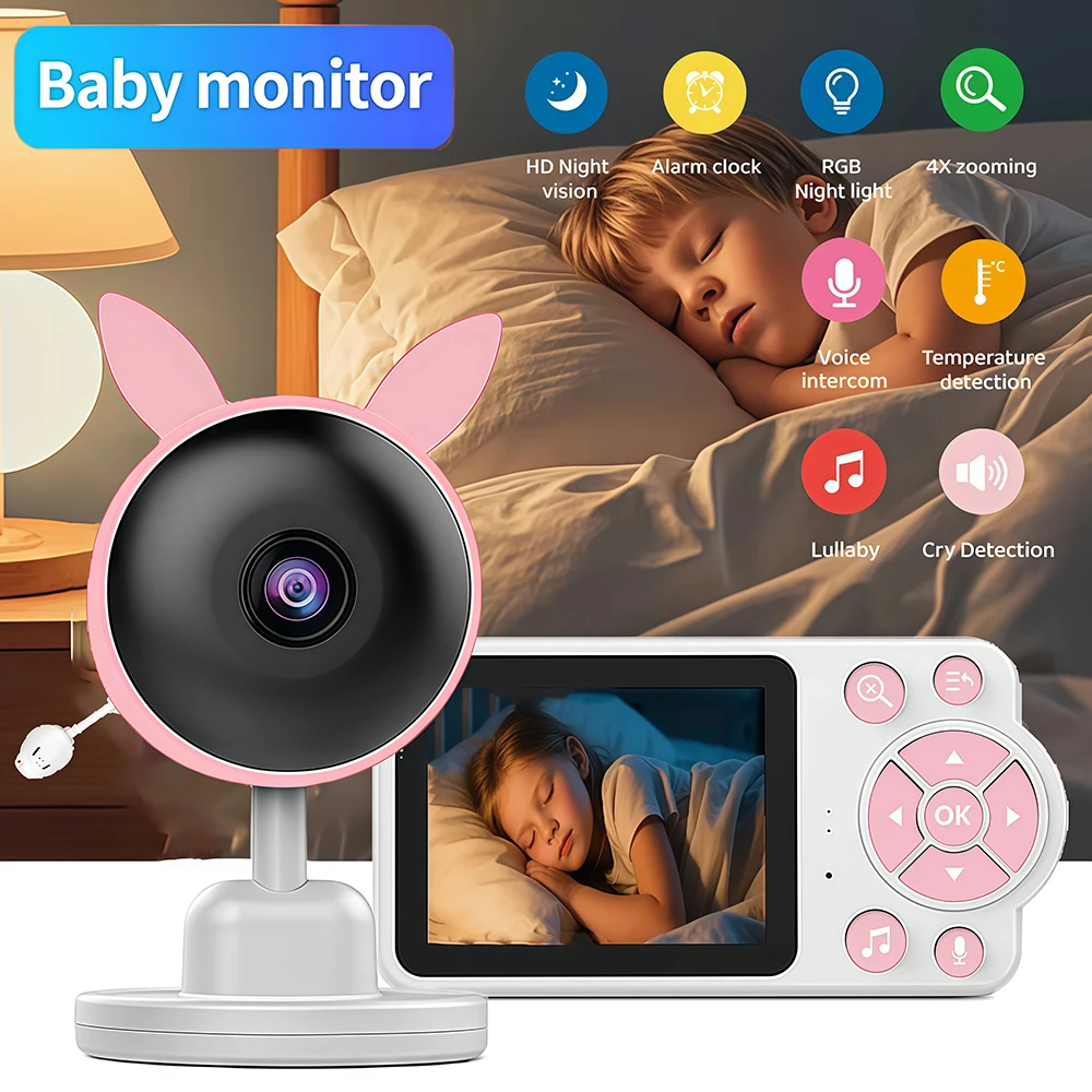 Baby Monitor Two-way Audio Voice Intercom Infrared Night Vision Baby Camera with Monitor Video Surveillance Security Protection
